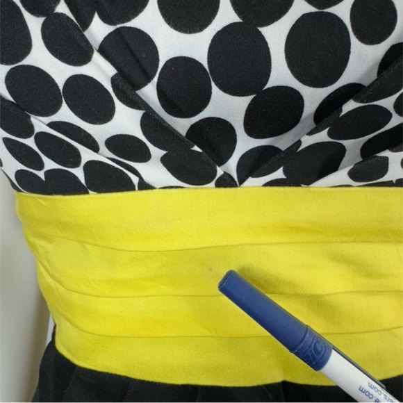 I.N. San Francisco Yellow Black Y2K Cummerbund Party Dress - Picture 6 of 10